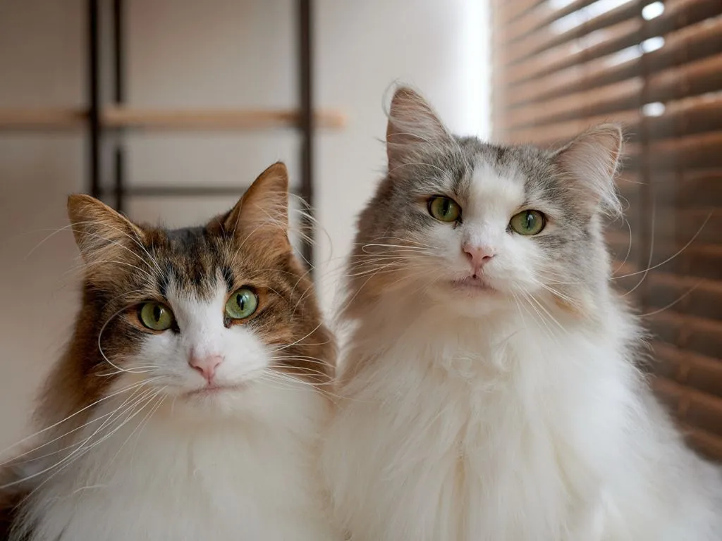 dva-kota-s-zelenymi-glazami_1 Как подружить и содержать несколько кошек в одной квартире